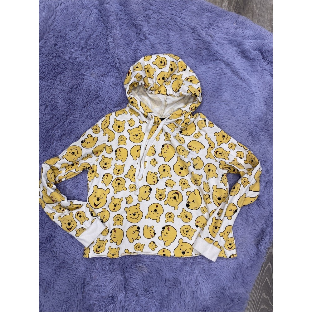 Winnie the Pooh‎ Disney Brand Cropped Hoodie Shirt Size Large